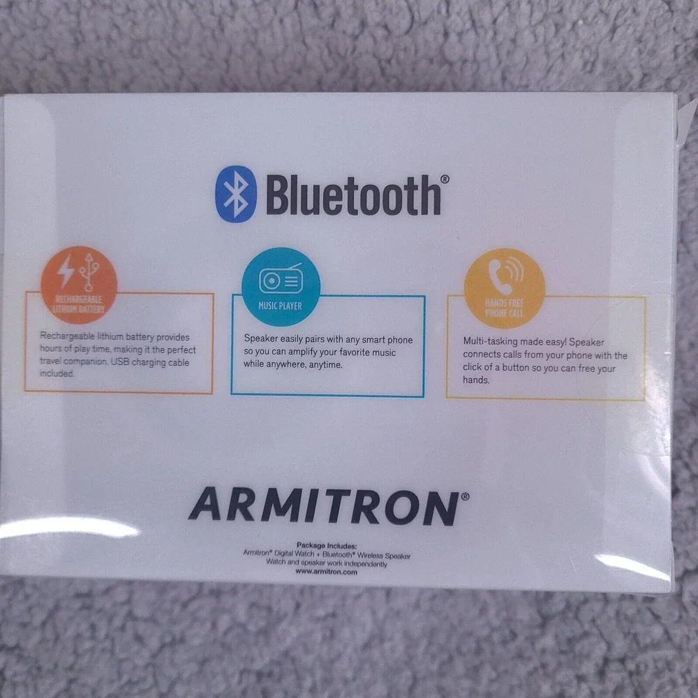 Armitron Digital Sport Watch‎ and Bluetooth Wireless Speaker Set Red Stop Watch
